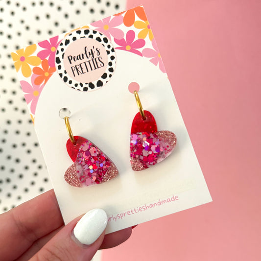 Cora heart- huggie hoop earrings -  Love Struck 17