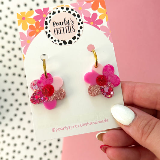 Flower huggie hoop earrings -  Love Struck 15