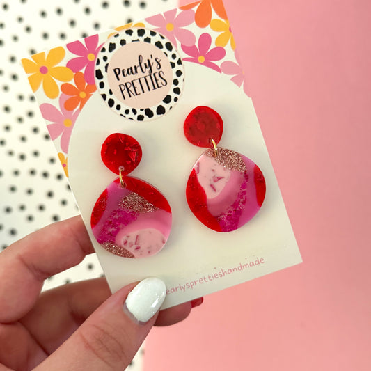 Organic small circle stud top earrings - Love Struck 06