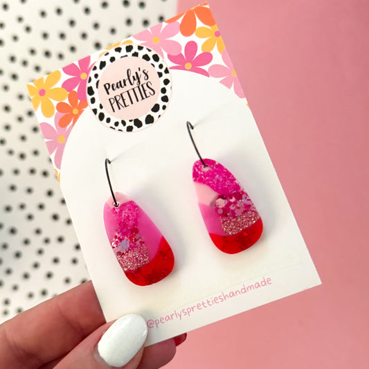 Organic Drop hoop dangle earring -  Love Struck 11
