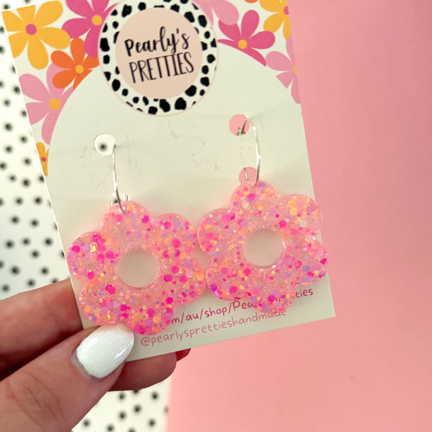 Flower hoop earrings - Sorbet Shimmer 23