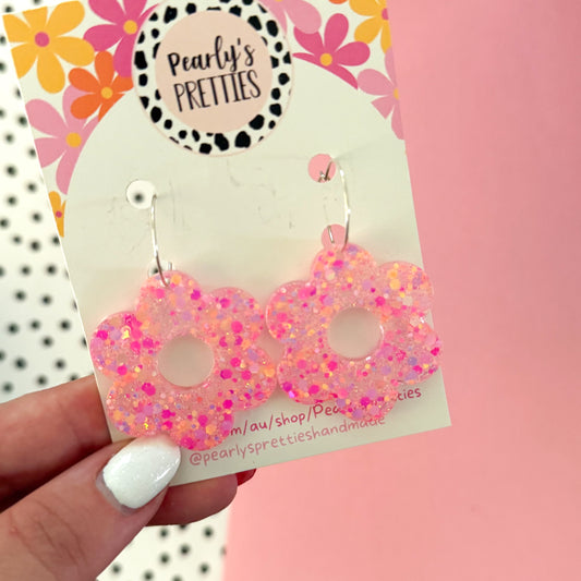 Flower hoop earrings - Sorbet Shimmer 23