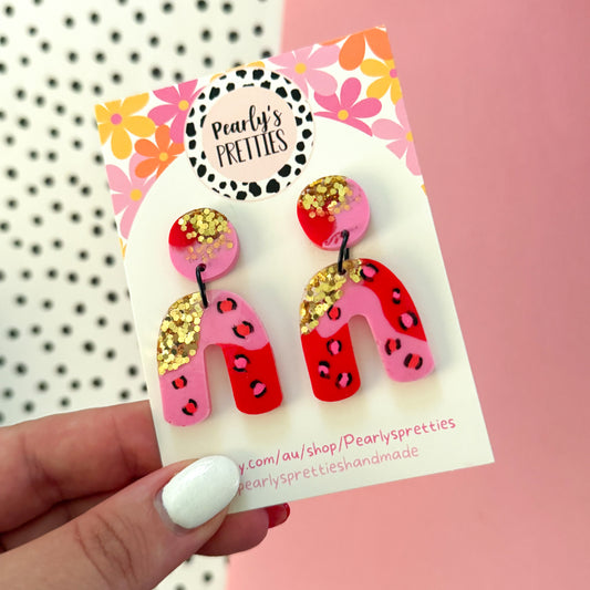 Arch dangle stud top earring - Love Struck 02