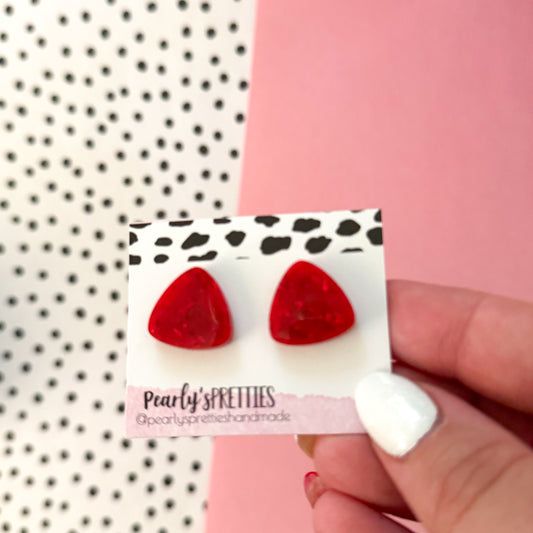 Triangle small circle stud earrings-  Love Struck S14
