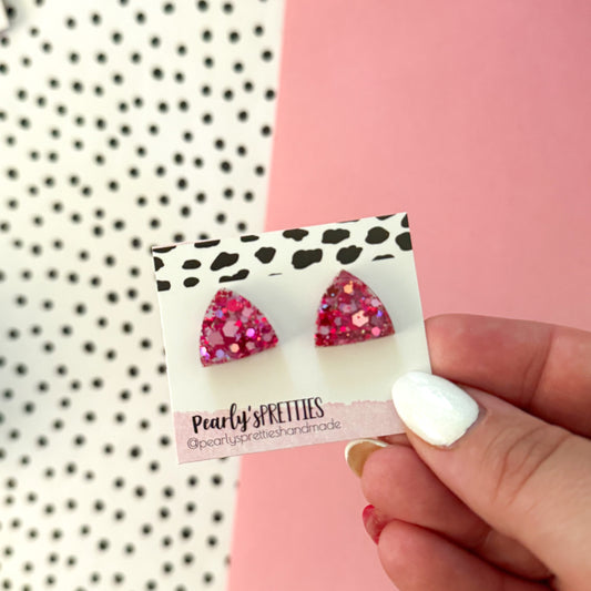 Triangle small circle stud earrings-  Love Struck S13