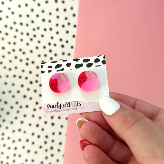 Organic small circle stud earrings-  Love Struck S11