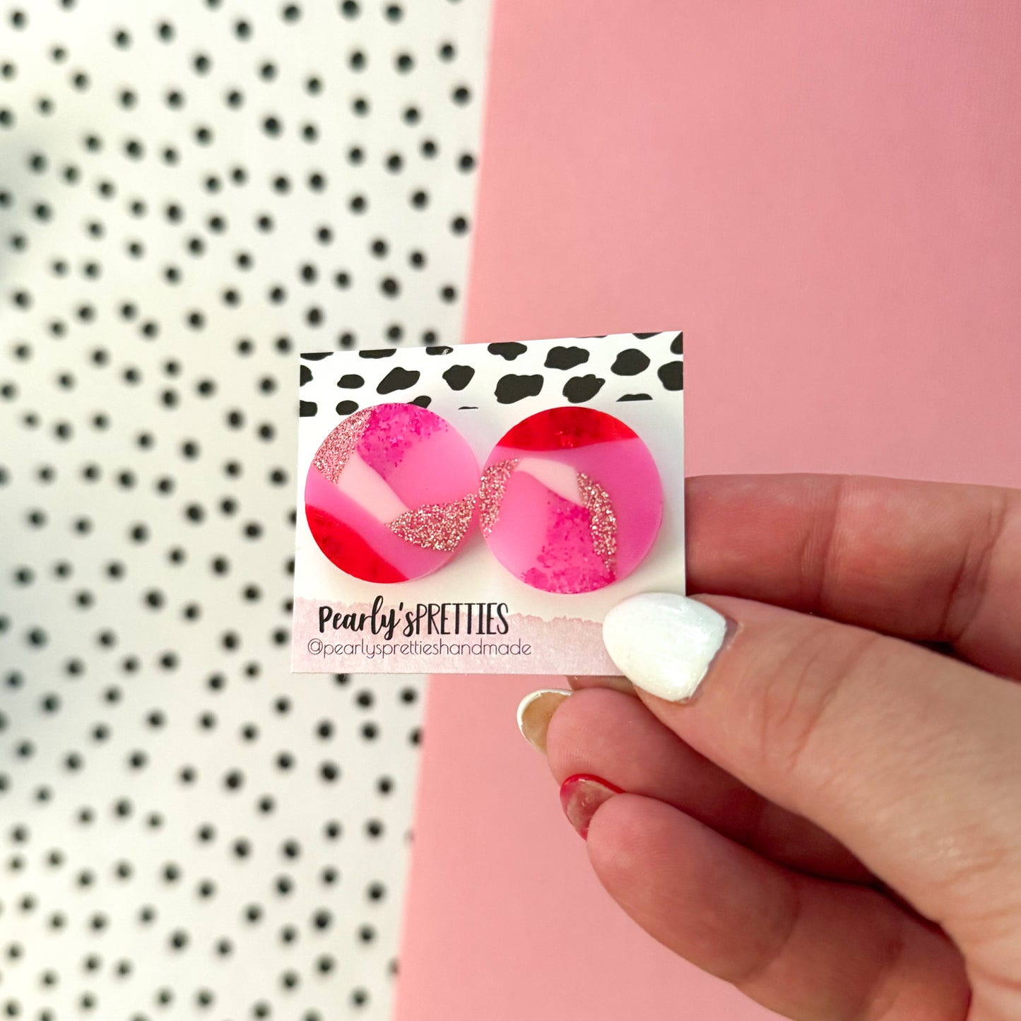 Large circle stud earrings-  Love Struck S07