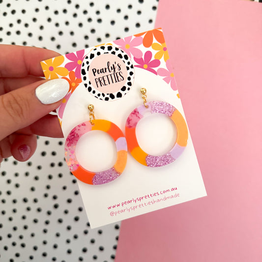 Perfectly imperfect - Holey O stud top earrings  - Sunset Glitz 11