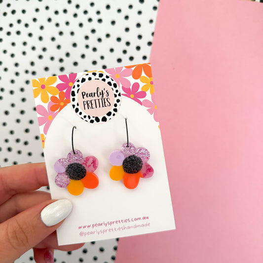 Daisy Daisy hoop earrings  - Sunset Glitz 16