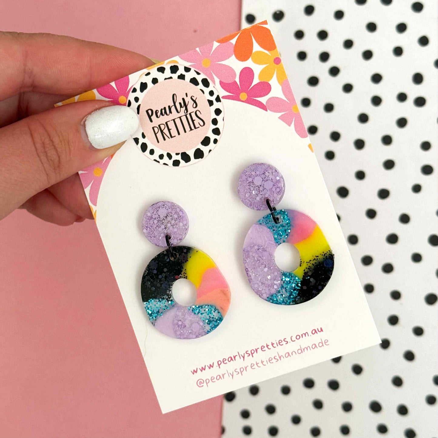 Oval-licious stud top dangle earrings- Retro Remix- RR020