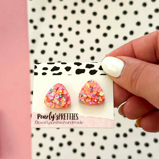 Small triangle stud earring- Retro Remix- RRS09