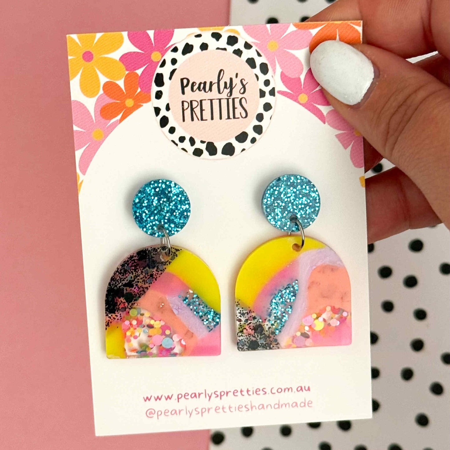 U-turns stud top dangle earrings- Retro Remix- RR014