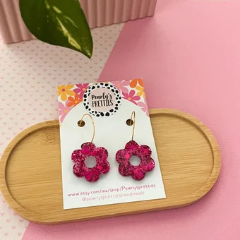 Flower hoop earrings 015