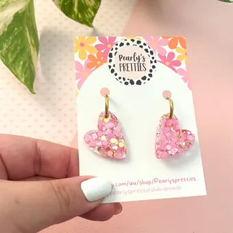 Cora heart- huggie hoop earrings 007
