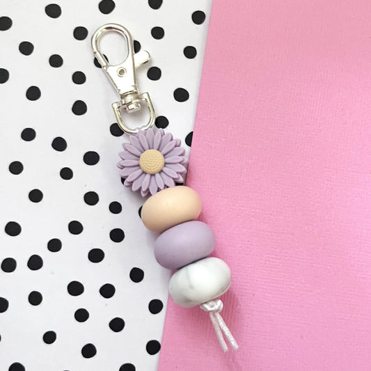 Purple flower keyring