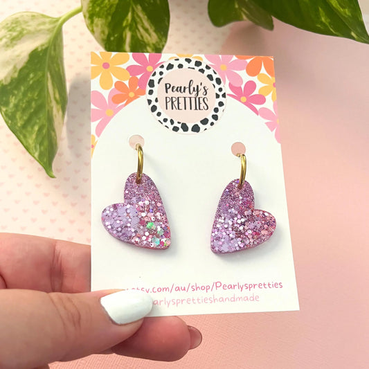 Cora heart- huggie hoop earrings 001